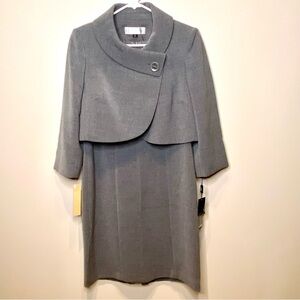 Tahari - Arthur S. Levine Elegant Smoke Gray Sheath with Jacket, Size 6P